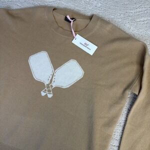 Women's NEW Vineyard Vines Pickleball 100% Cashmere Sweater Camel Preppy $348